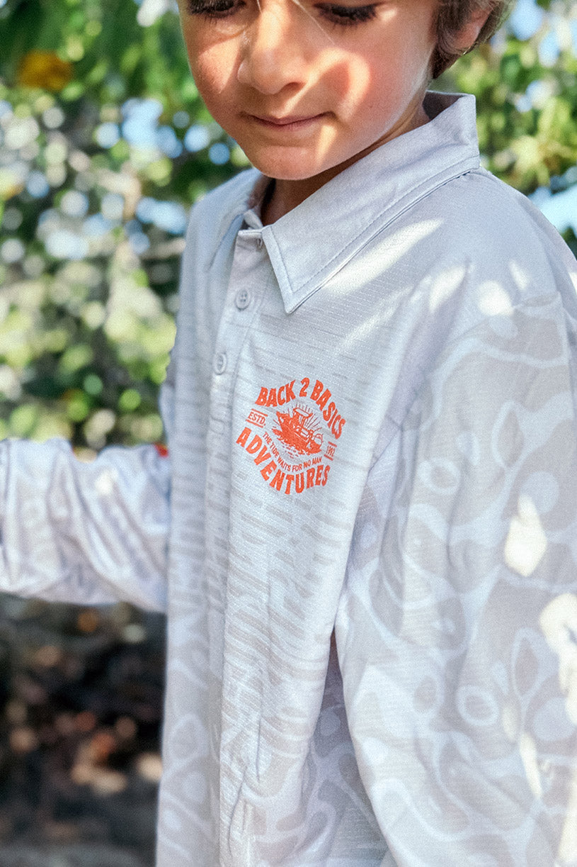 Kids B2B Adventure Fishing Jersey - Beige