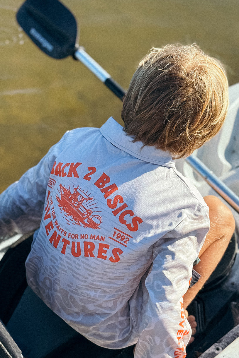 Kids B2B Adventure Fishing Jersey - Beige